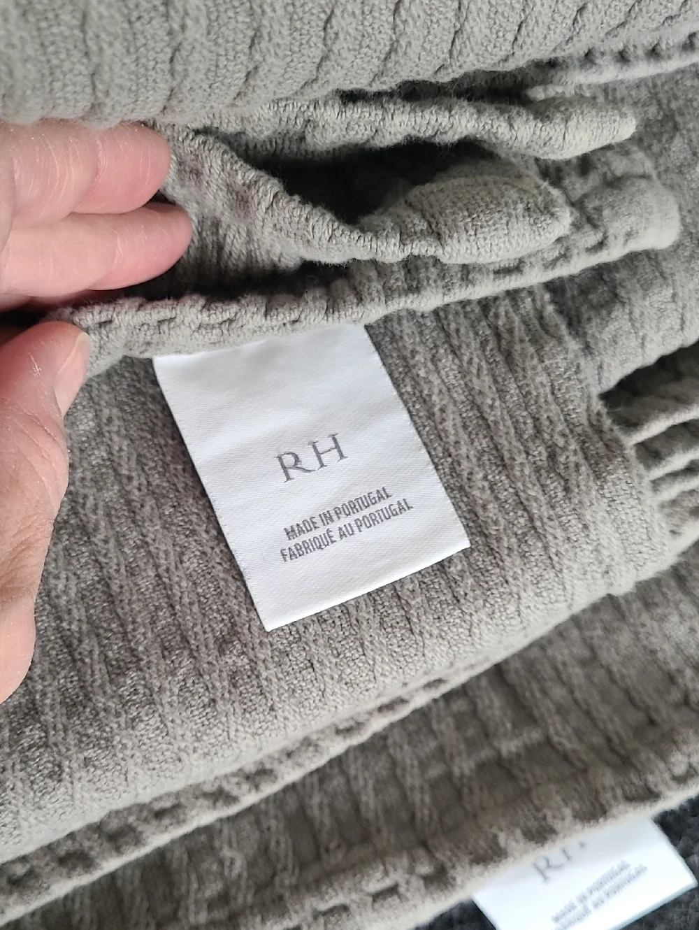 2 Restoration Hardware Vintage Chunky Wide-Rib Cotton Blankets